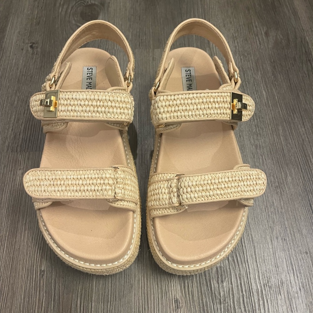 Steve Madden Platform Sandal - BIGMONA NATURAL RAFFIA